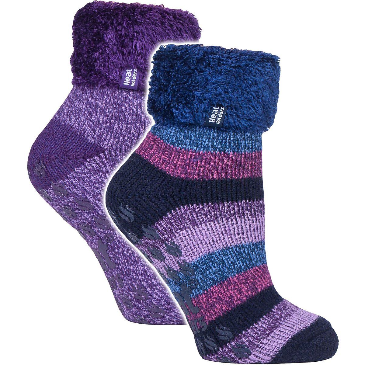 2er-Pack Damenweiche Lounge-Socken mit Noppen