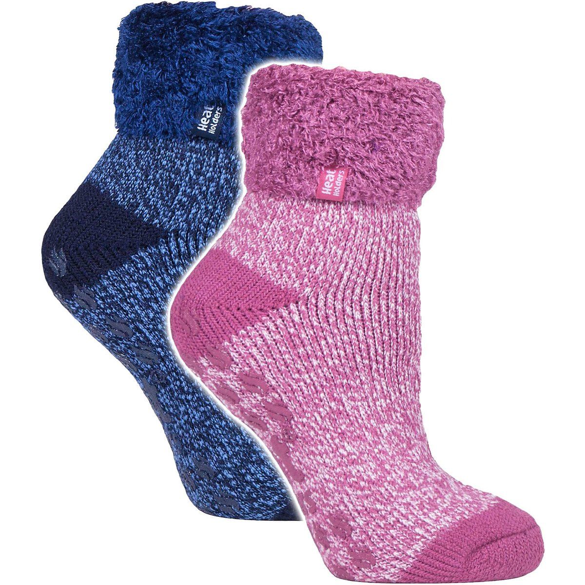 2er-Pack Damenweiche Lounge-Socken mit Grips