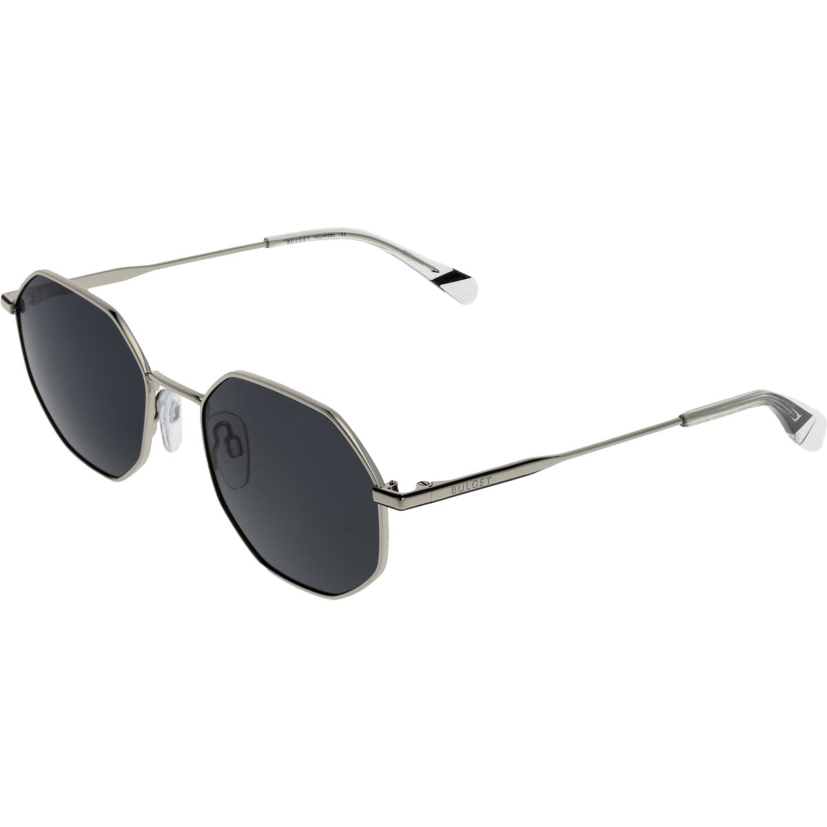 Geometrische Sonnenbrille in Silbermetall
