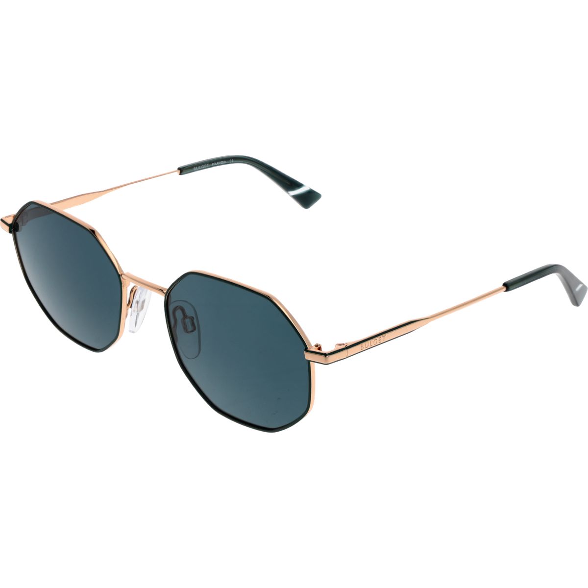 Geometrische Sonnenbrille mit goldenem Rahmen