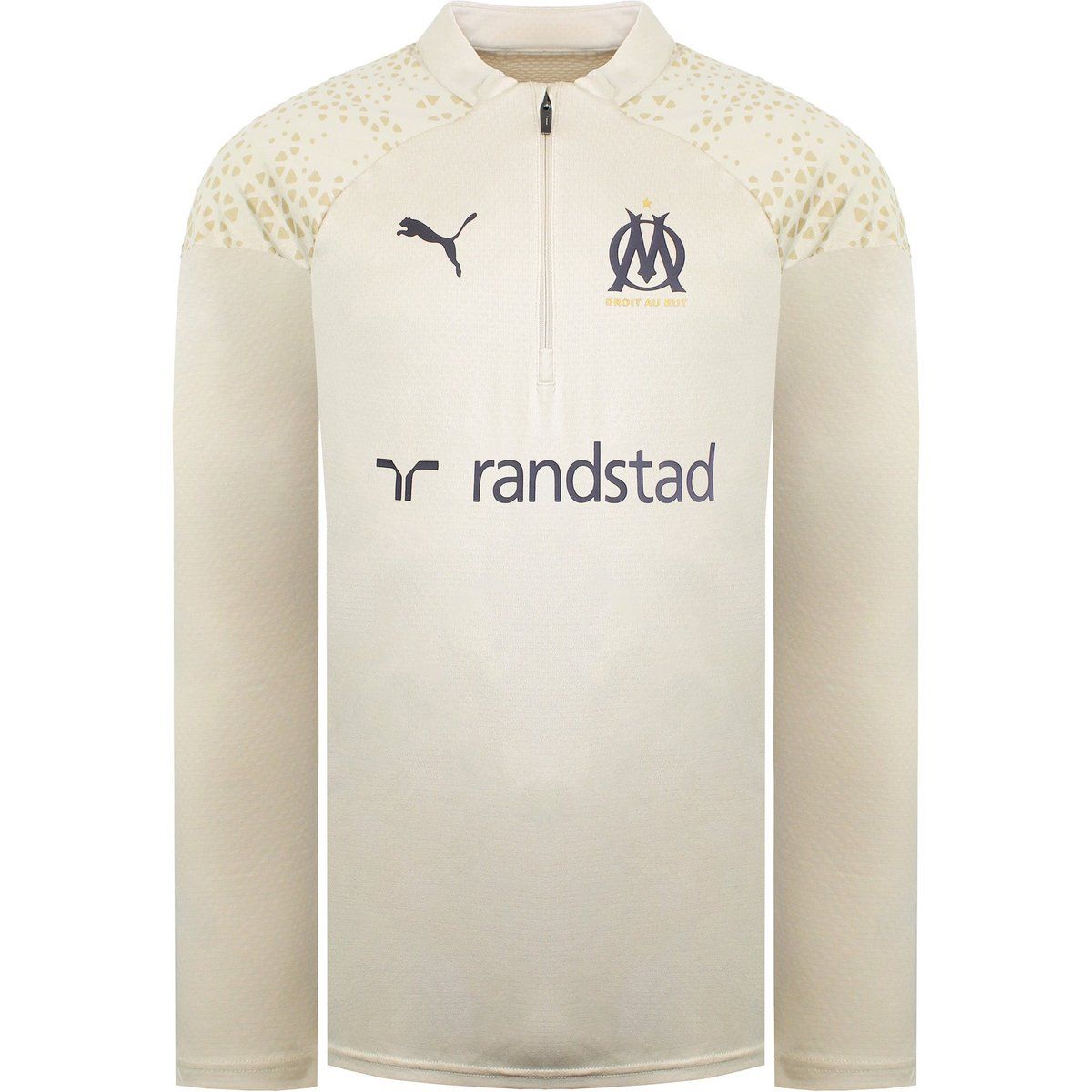 Olympique Marseille Sandfarbenes Fußballoberteil