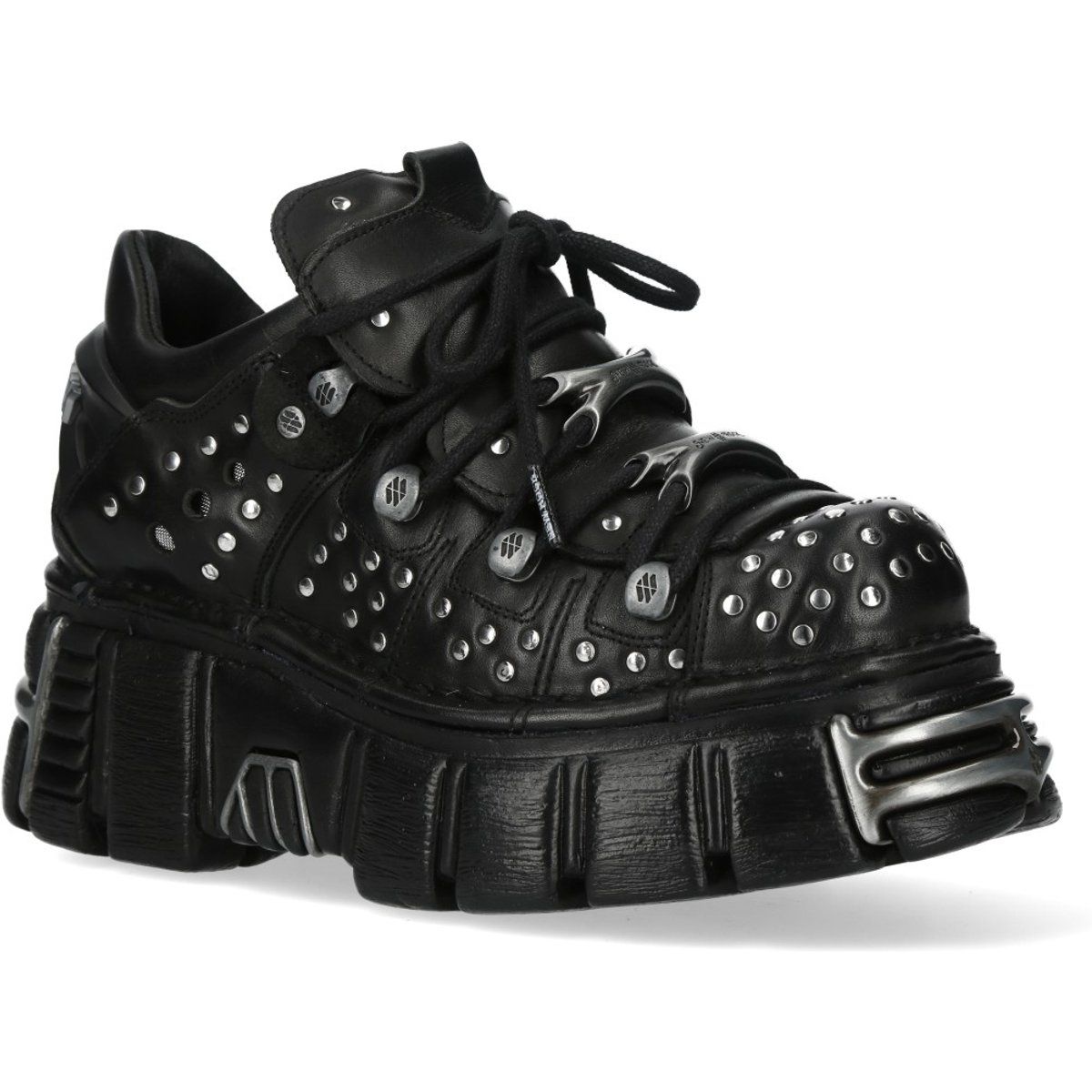 Gothic Plateau-Stiefelette mit Nieten