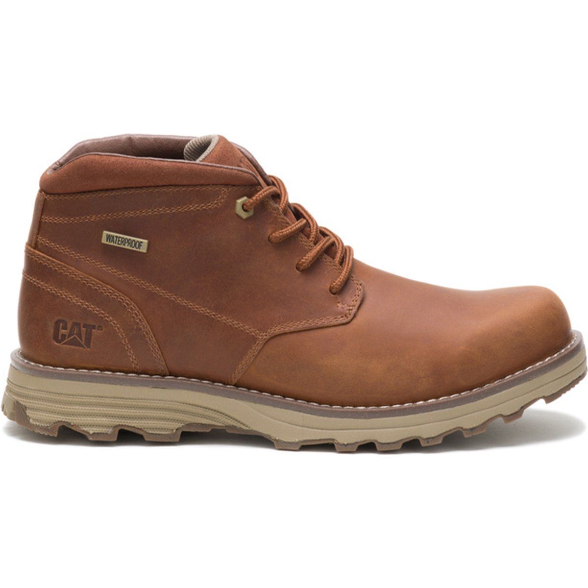 Herren wasserdichter Chukka-Stiefel aus braunem Leder