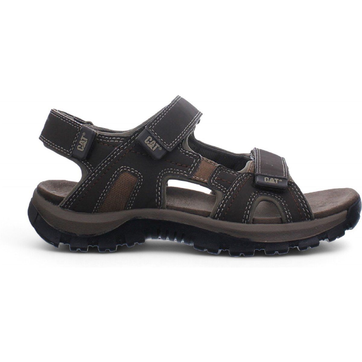 Dunkelbraune Trekking-Sandalen aus Leder