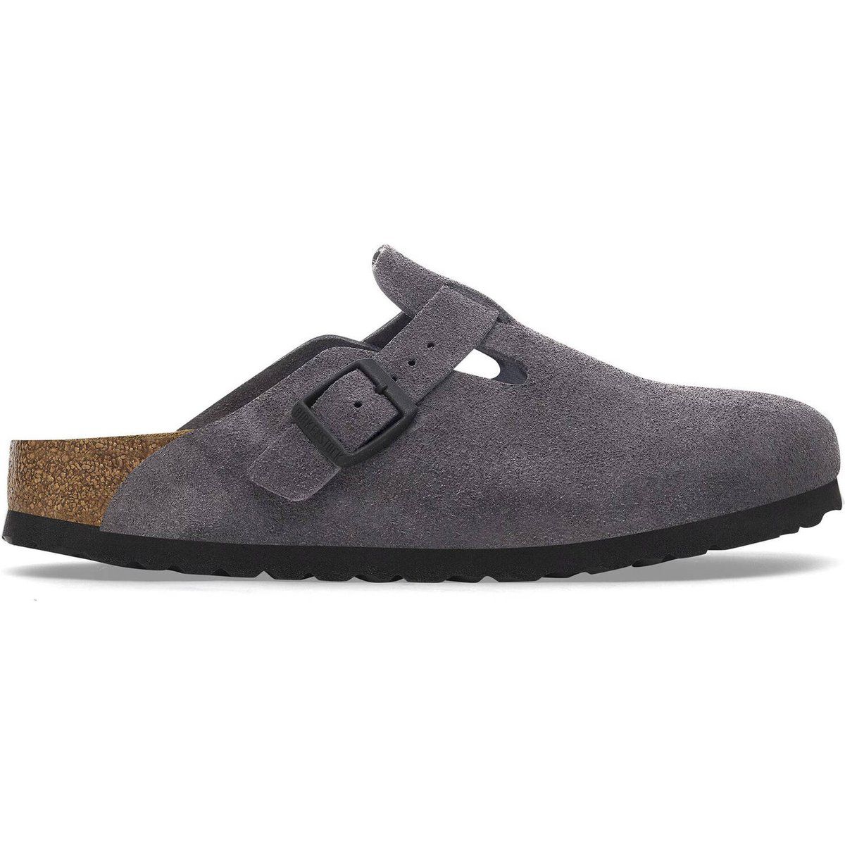 Wildleder Clogs mit verstellbarem Riemen