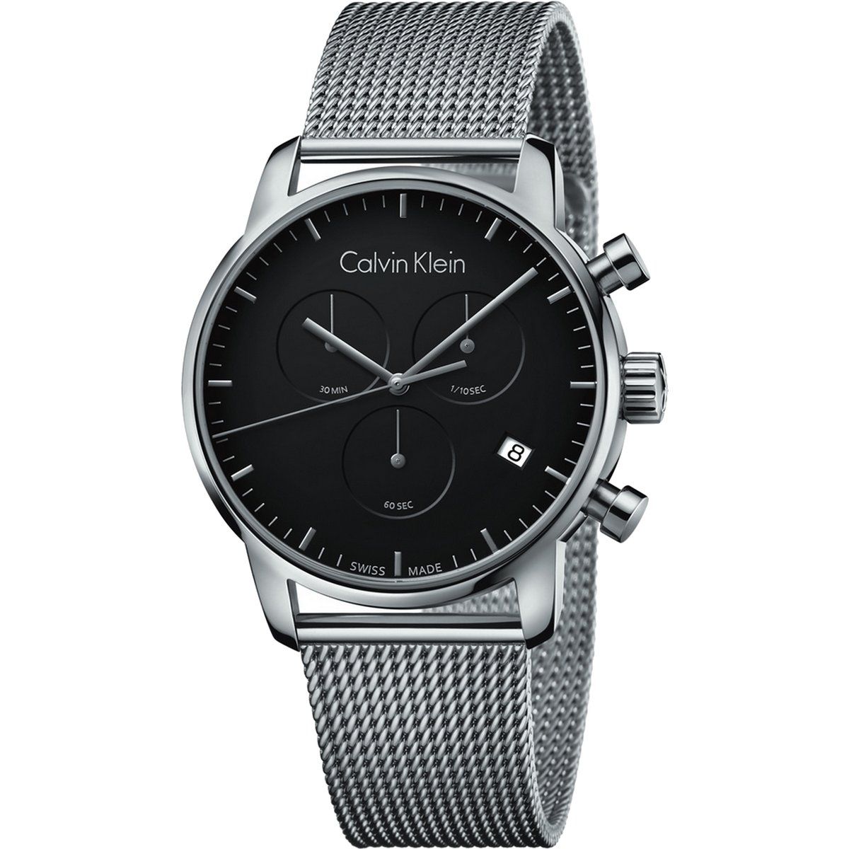 Silberne Edelstahl Mesh Armbanduhr