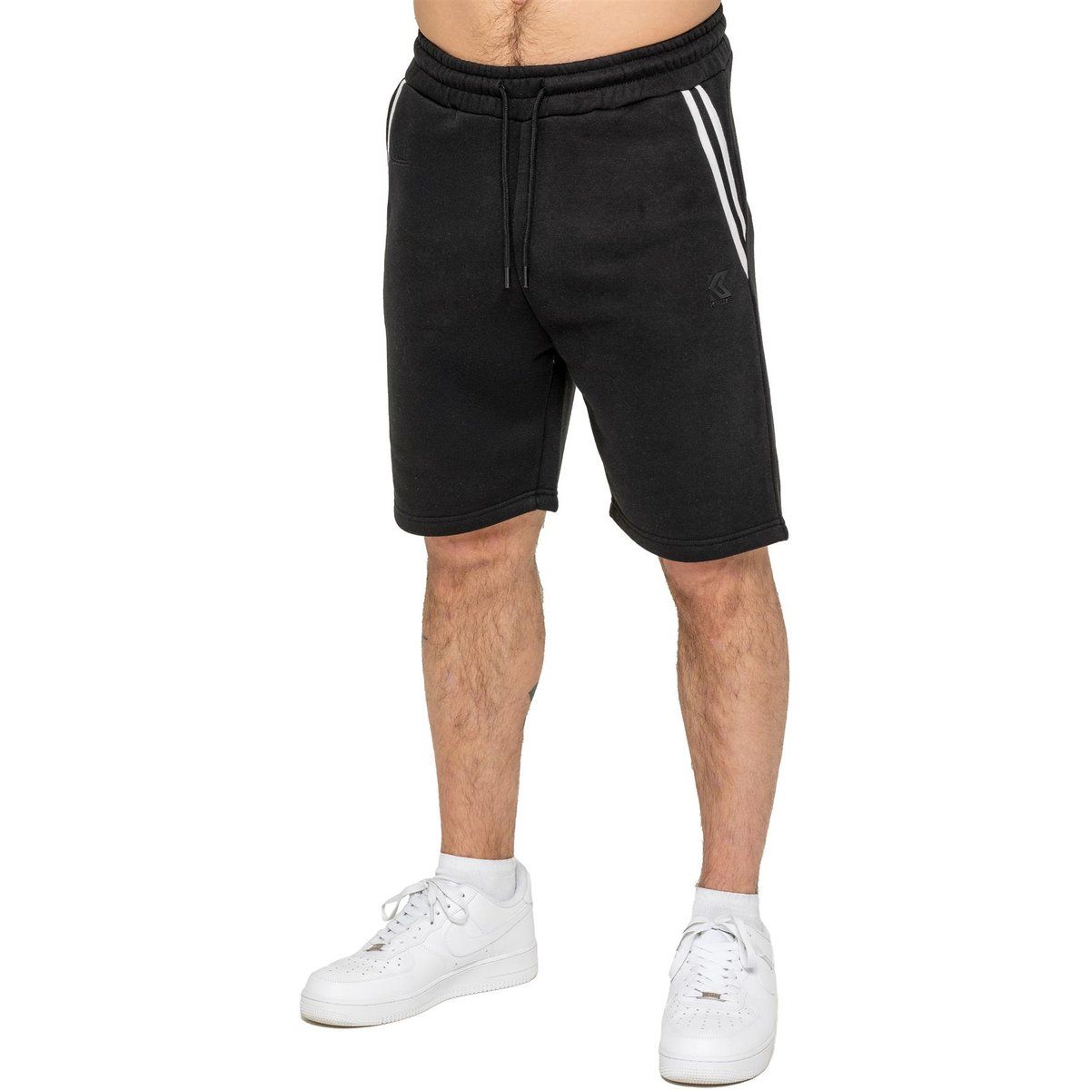 Herren Fleece-Shorts mit Streifen