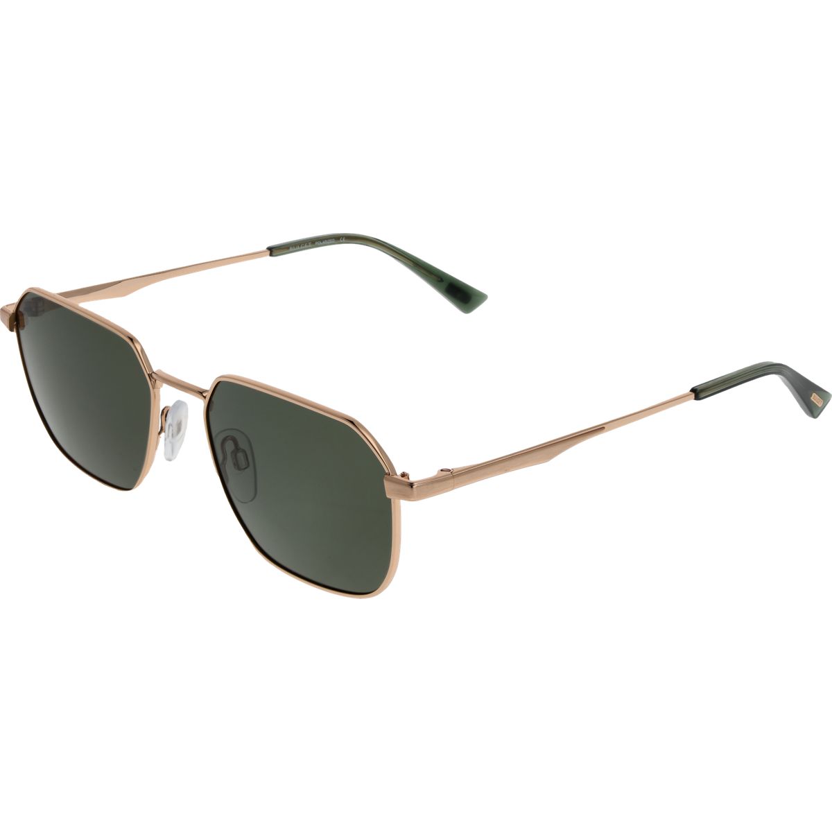 Geometrische goldfarbene Sonnenbrille mit Metallrahmen