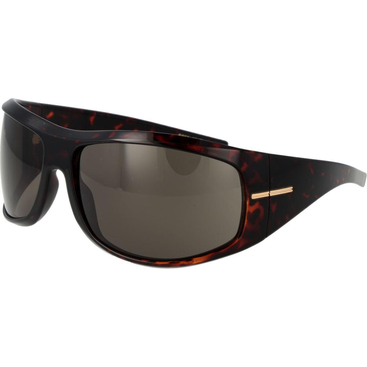 Schildpattfarbene Sonnenbrille mit rechteckigem Rahmen