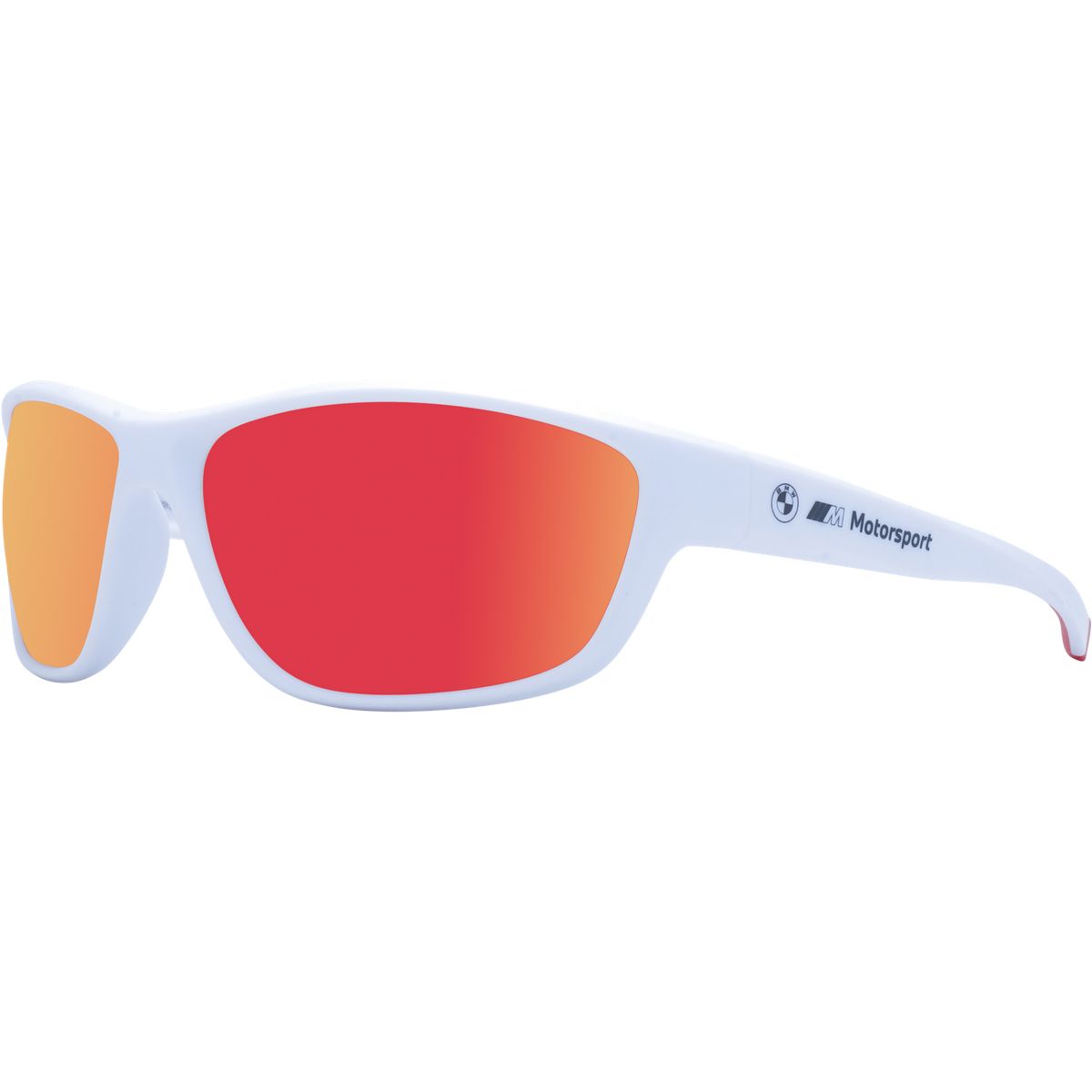 Sportliche weiße Sonnenbrille mit verspiegelten Gläsern