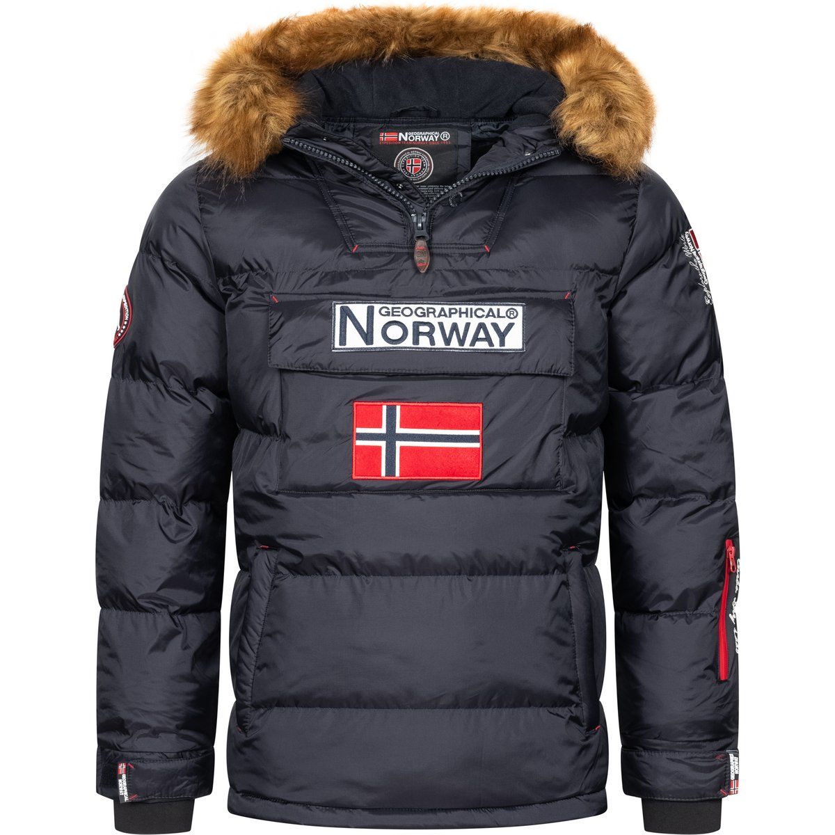 Gepolsterte Anorak Jacke mit Fellbesatz