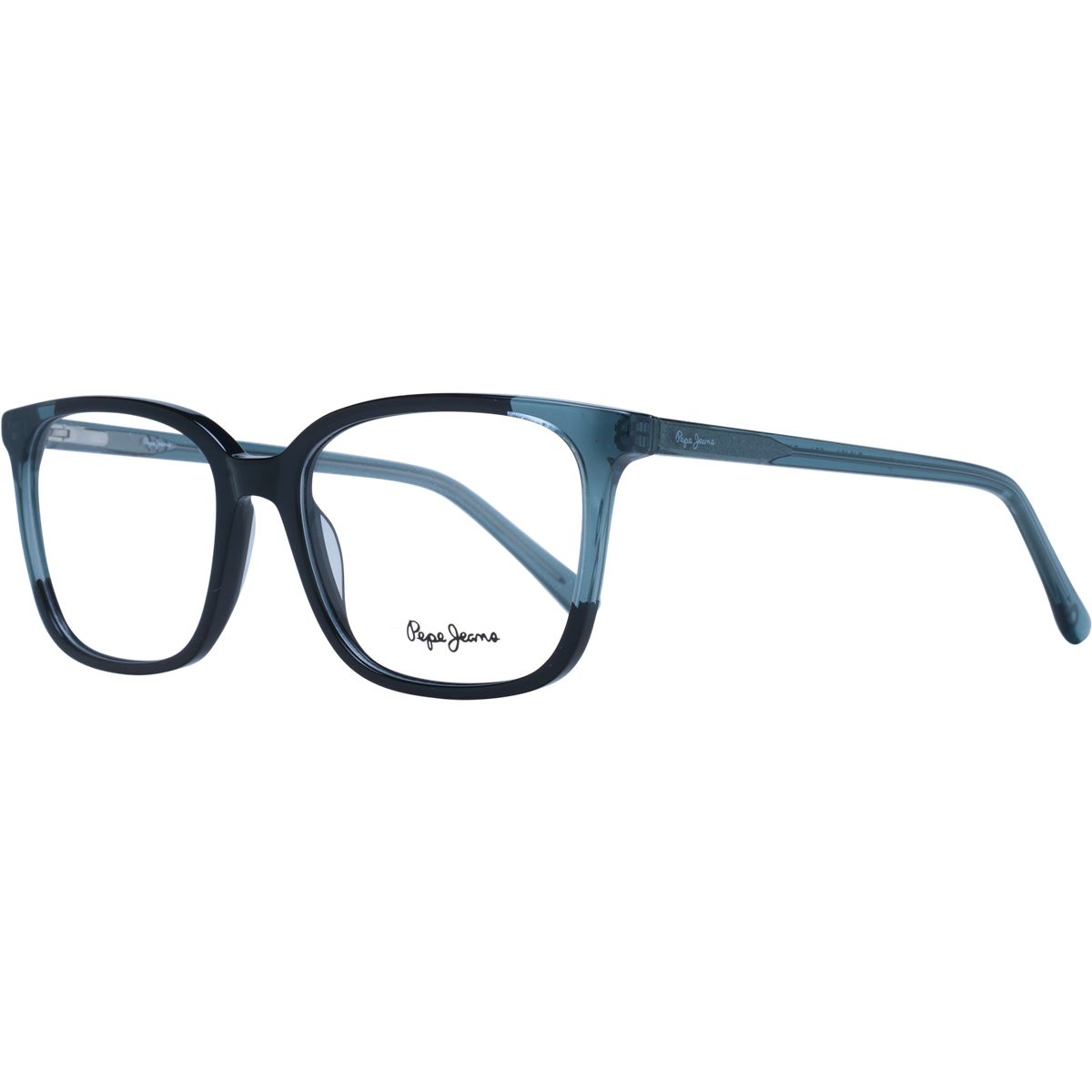 Eckige Vollrandbrille in Schwarz und Blau