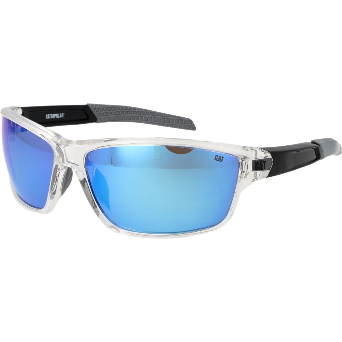 Sportliche Sonnenbrille mit klarem Rahmen