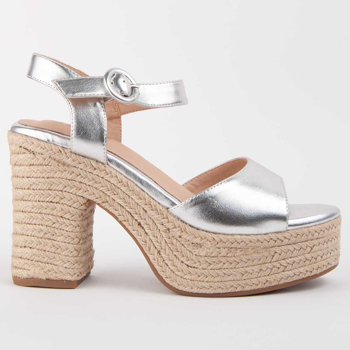 Plateau-Heels in Espadrille-Optik