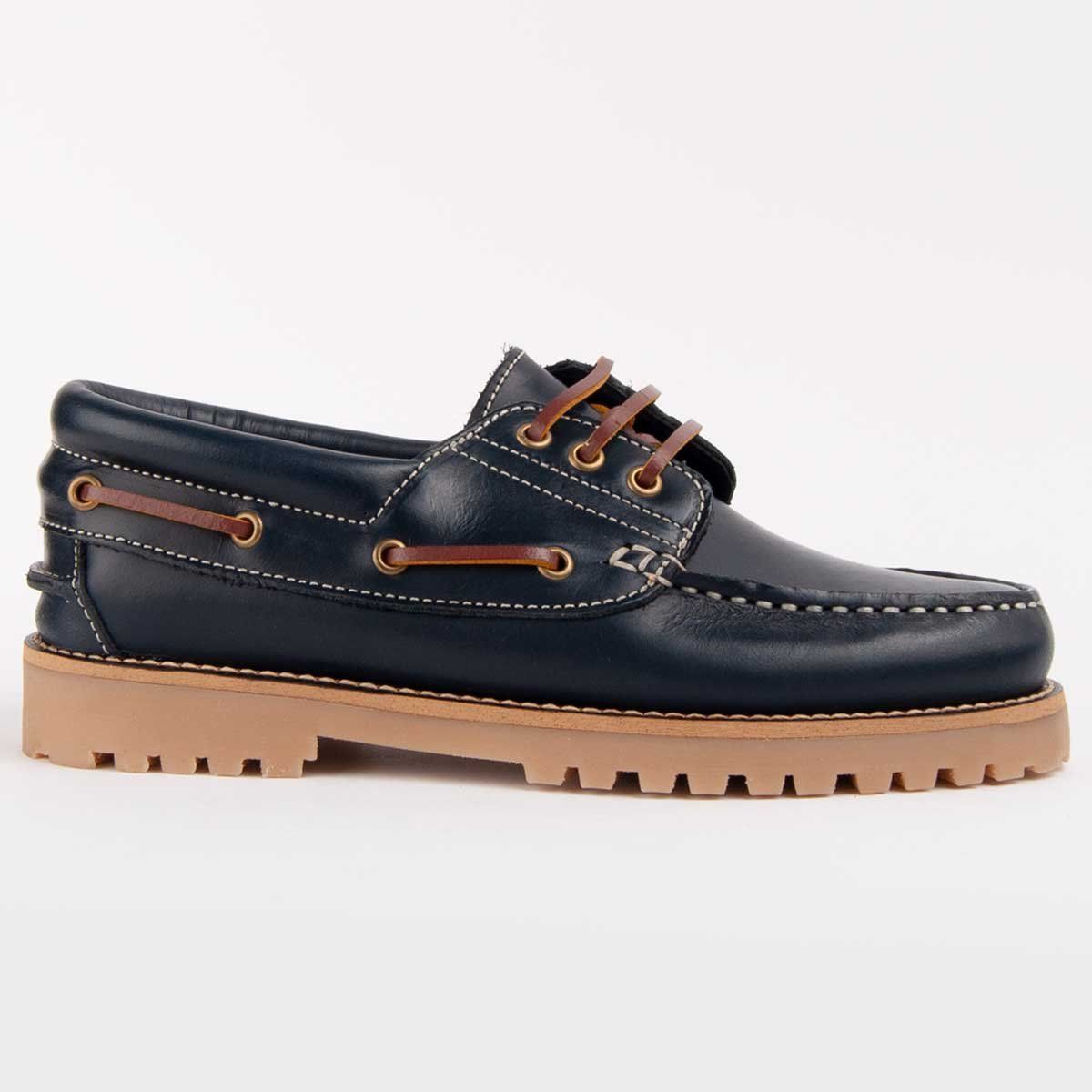Leder Bootsschuhe mit Profilsohle