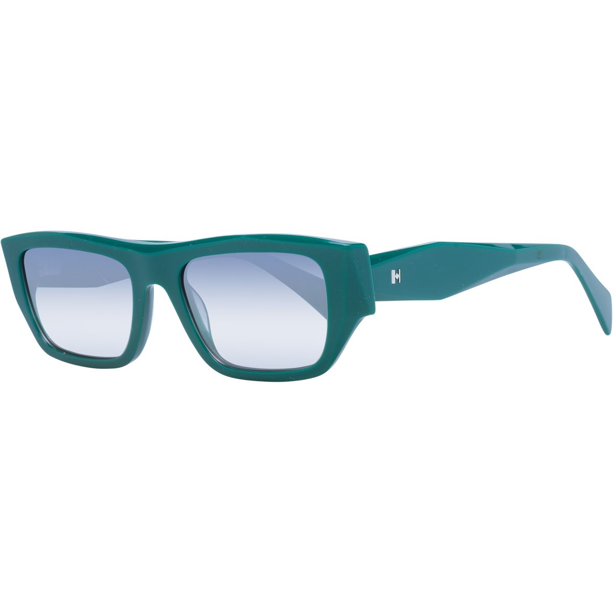 Grüne Rechteckige Sonnenbrille mit Acetatrahmen