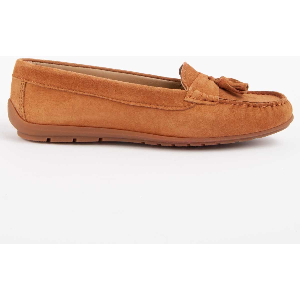 Damen Wildleder Quasten Slipper Mokassin