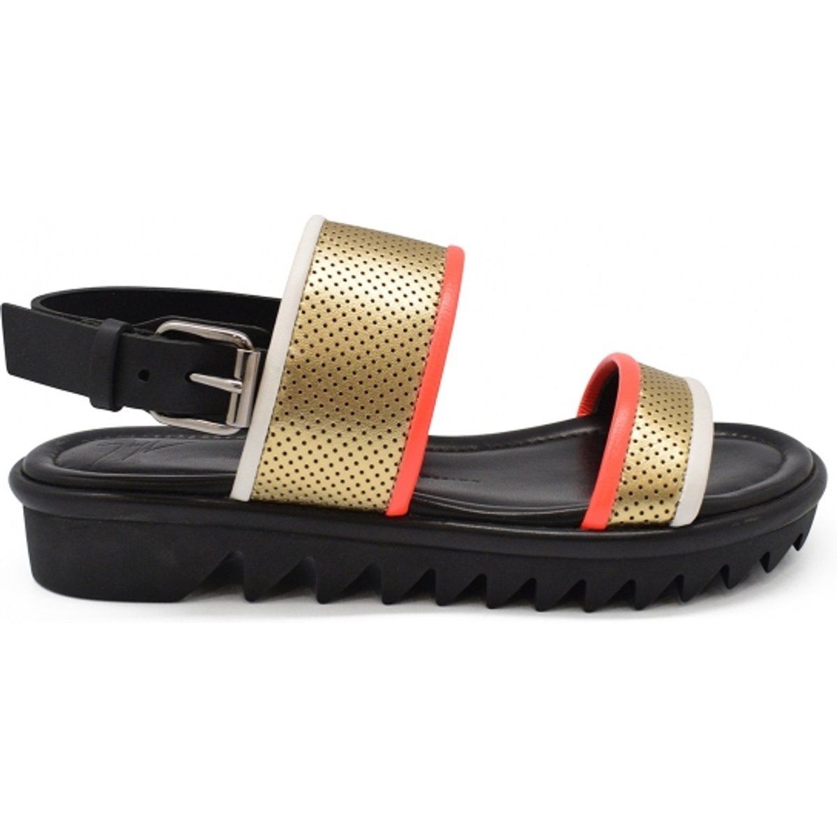 Leder-Plateausandalen mit zwei Riemen