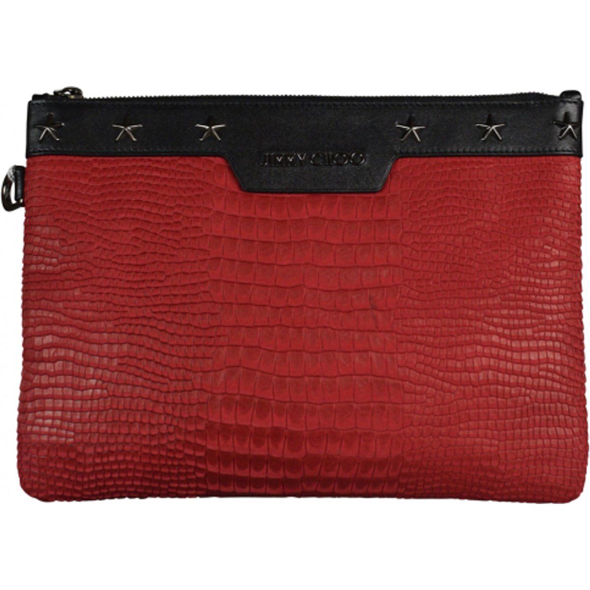 Geprägte Leder Clutch mit Sternendetail