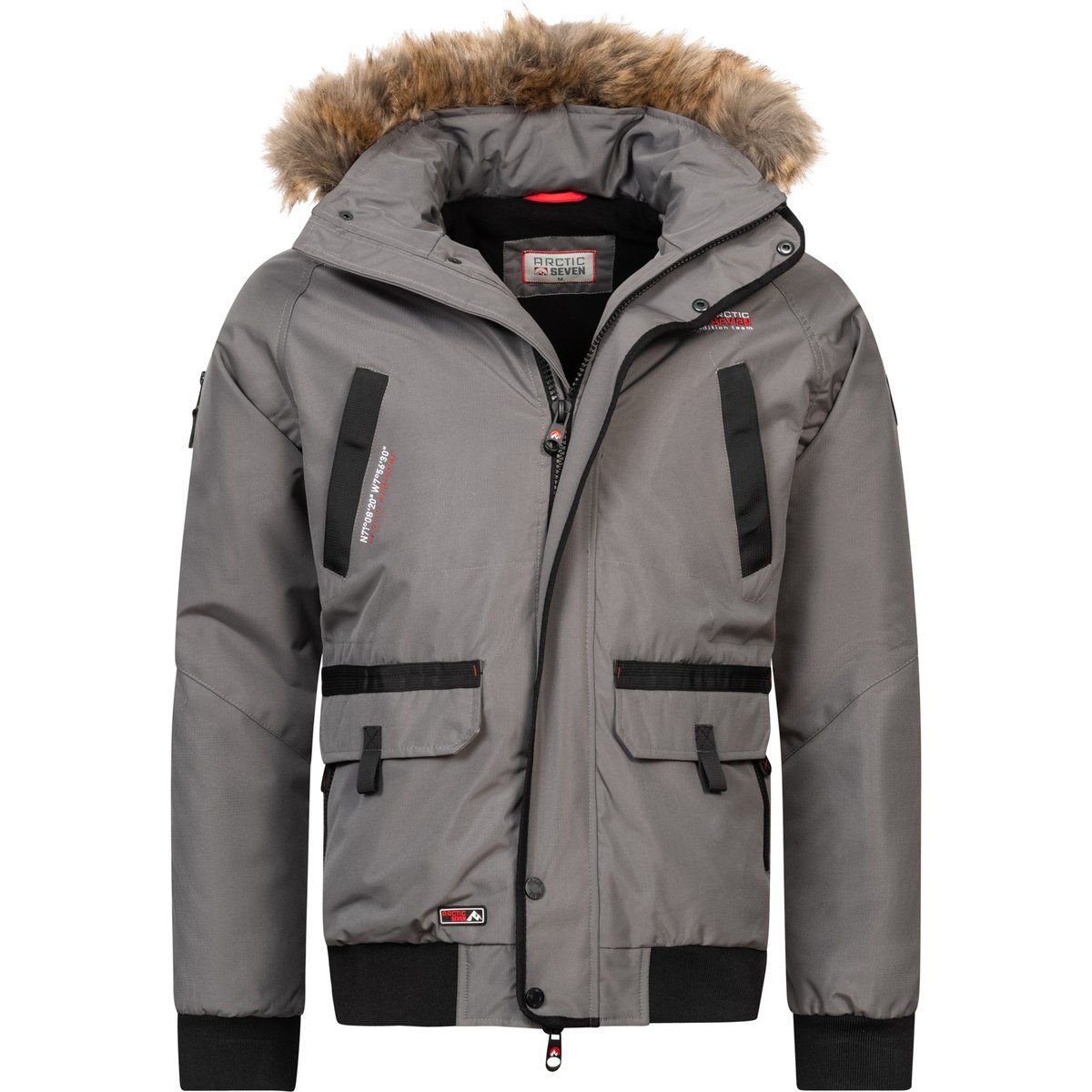 Winterparka für Herren mit Kunstfellbesatz