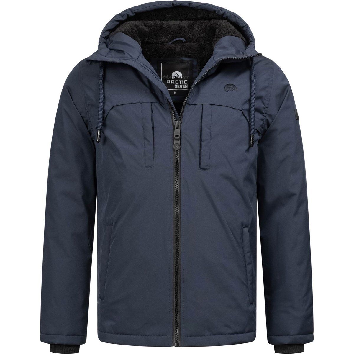Herren Winterjacke mit Kapuze, Marineblau