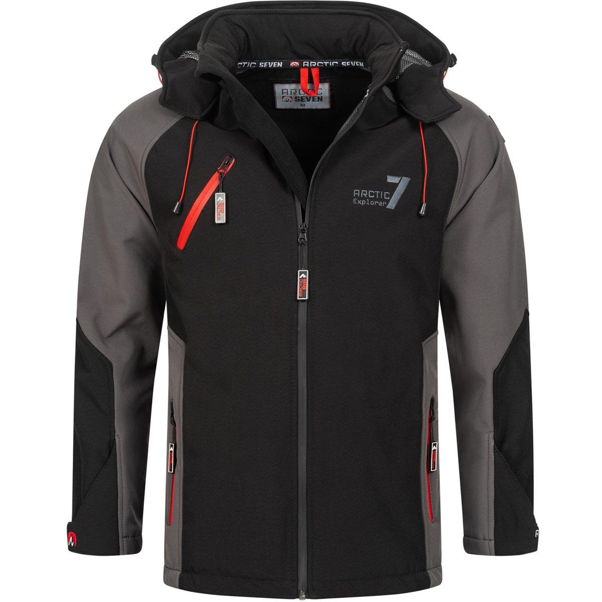 Herren Softshell Outdoorjacke mit Kapuze