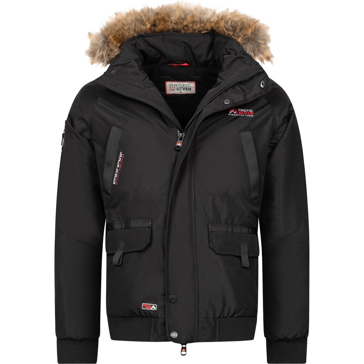 Herren Winterparka mit Kunstfellkapuze