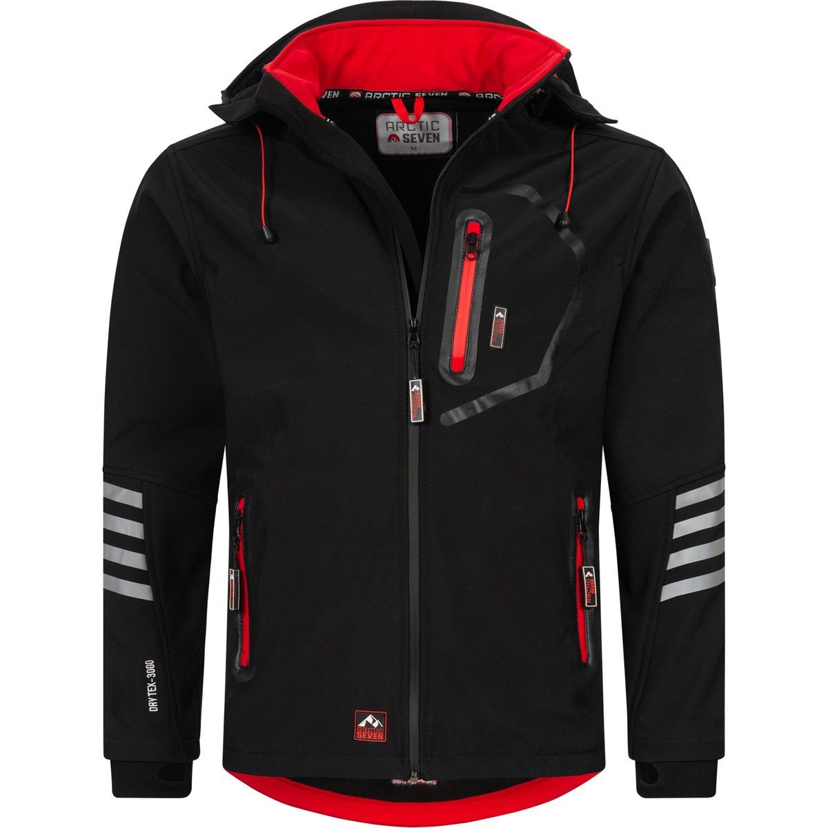 Winddichte Softshell Übergangsjacke mit Kapuze