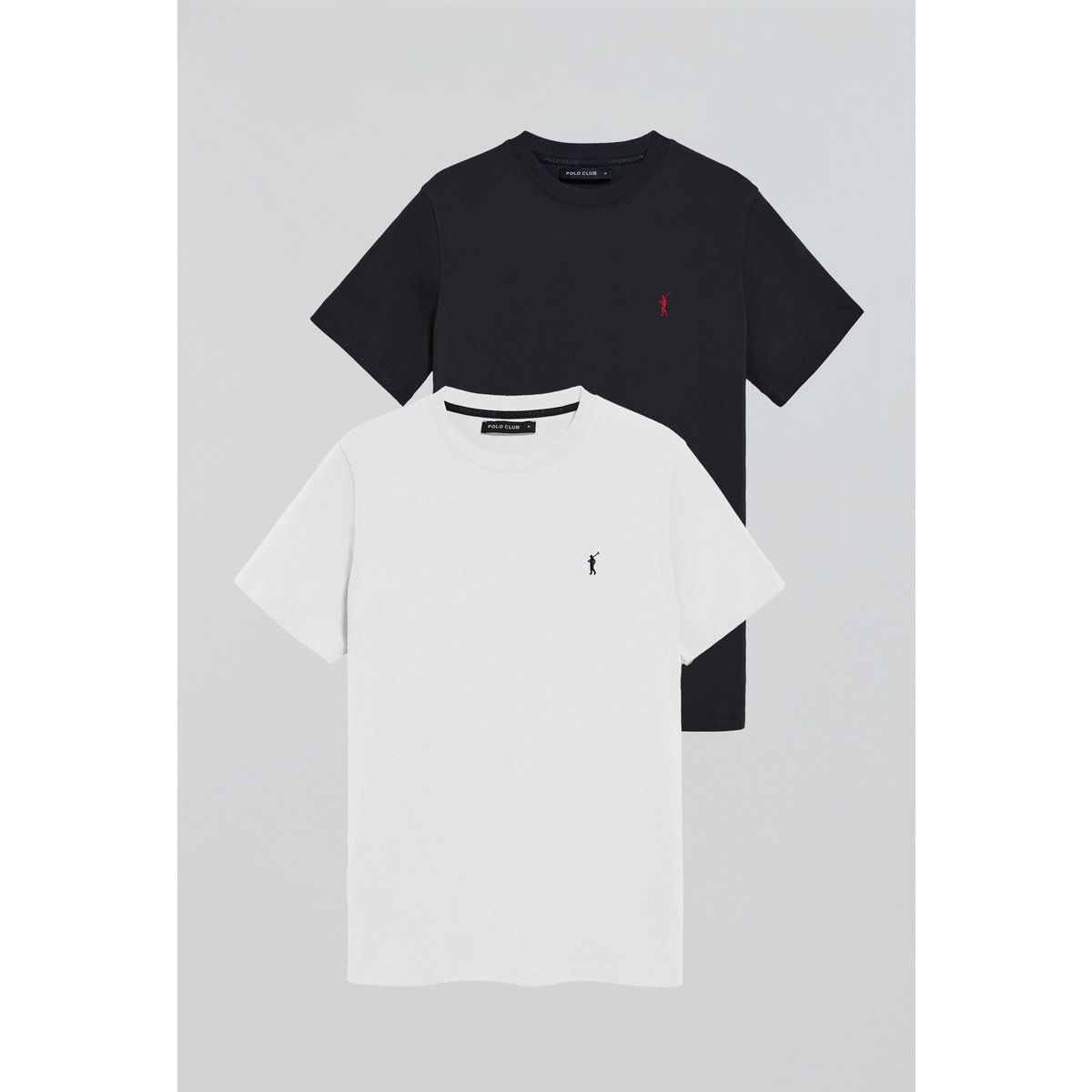 Klassisches einfarbiges T-Shirt Doppelpack