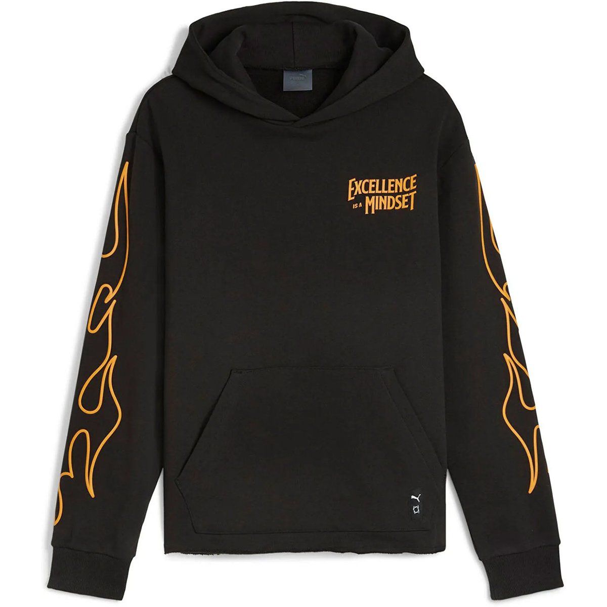 Baumwoll-Hoodie mit Flammen-Grafik