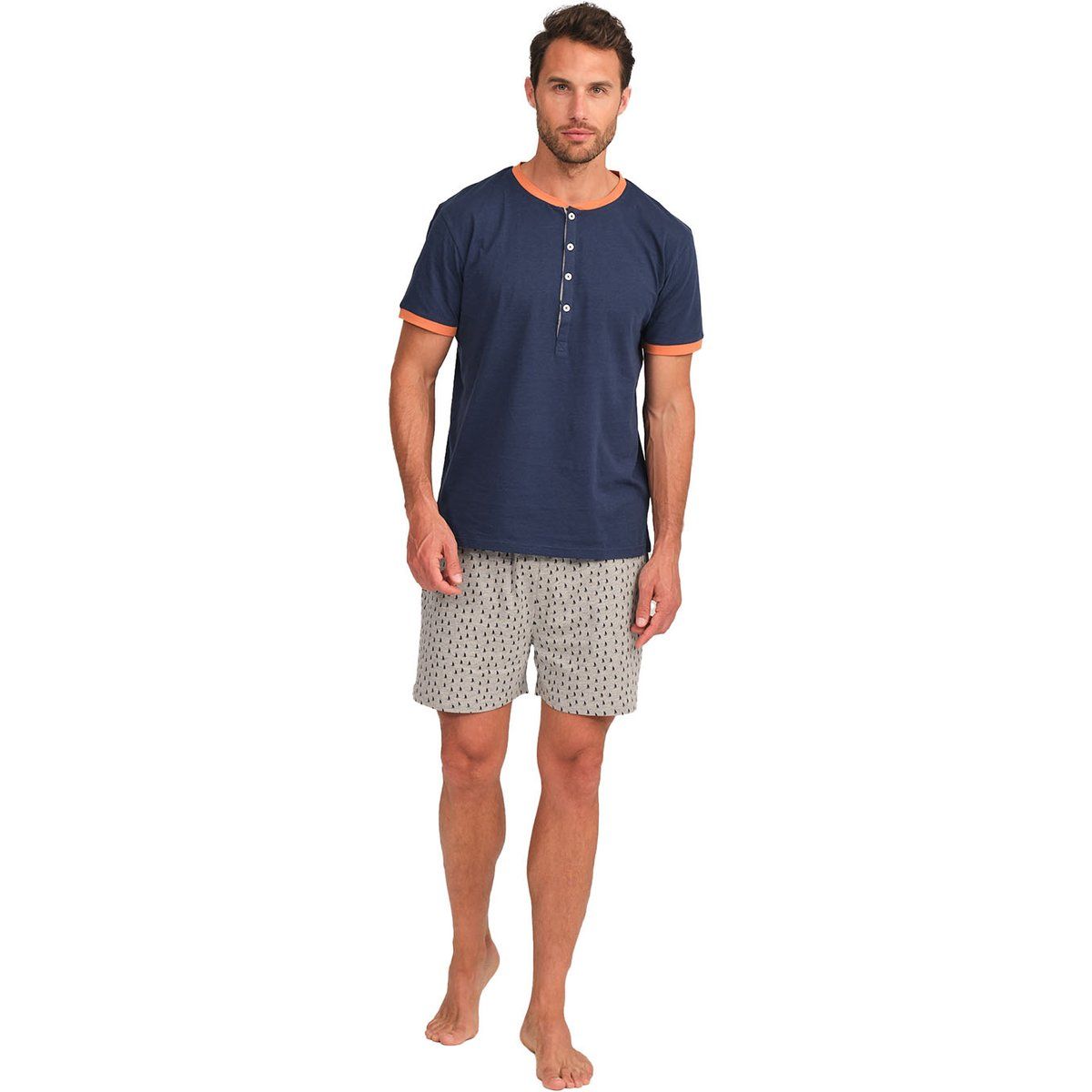 Herren Kurzarm-Pyjama-Set