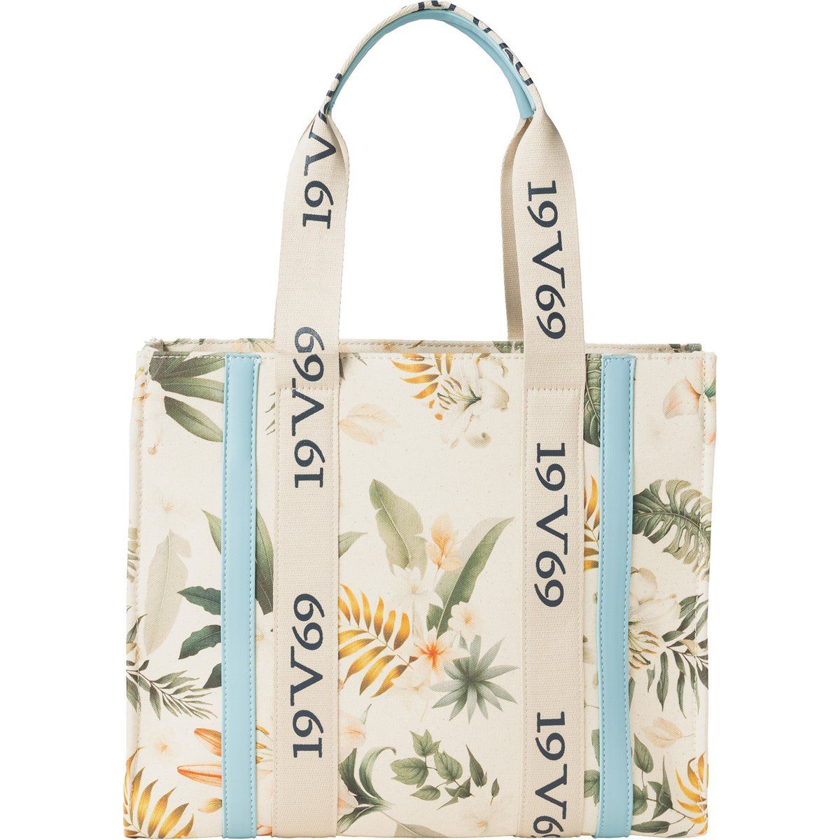 Tragetasche mit Blumenmuster und Logo-Riemen