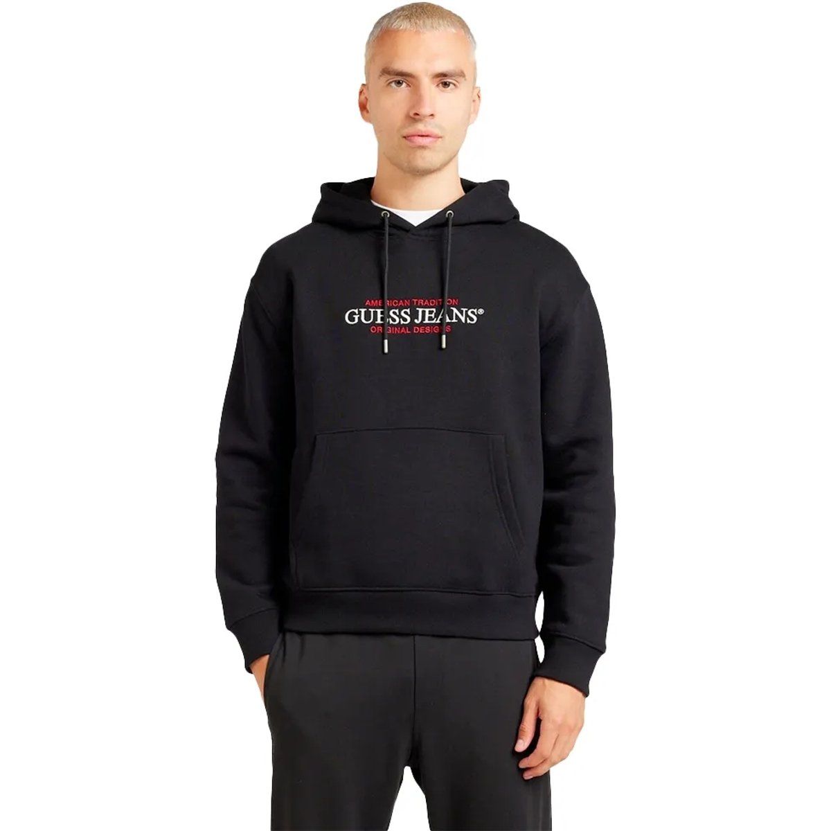 Schwarzer Hoodie mit Logo aus Baumwollmischung