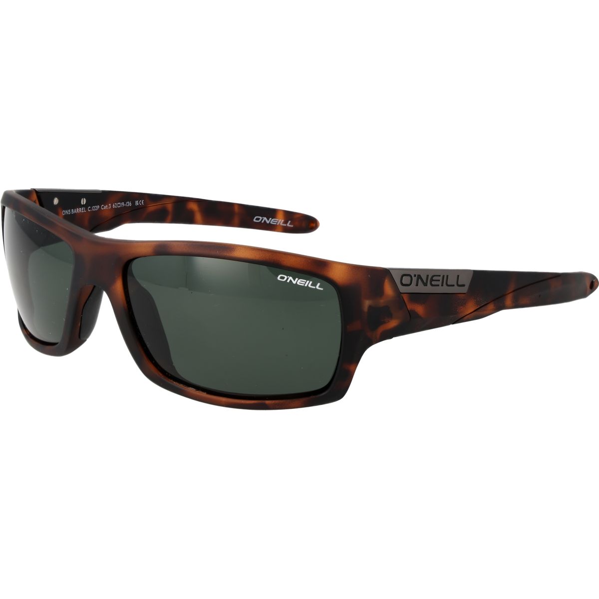 Rechteckige Schildpatt-Sonnenbrille mit polarisierten Gläsern