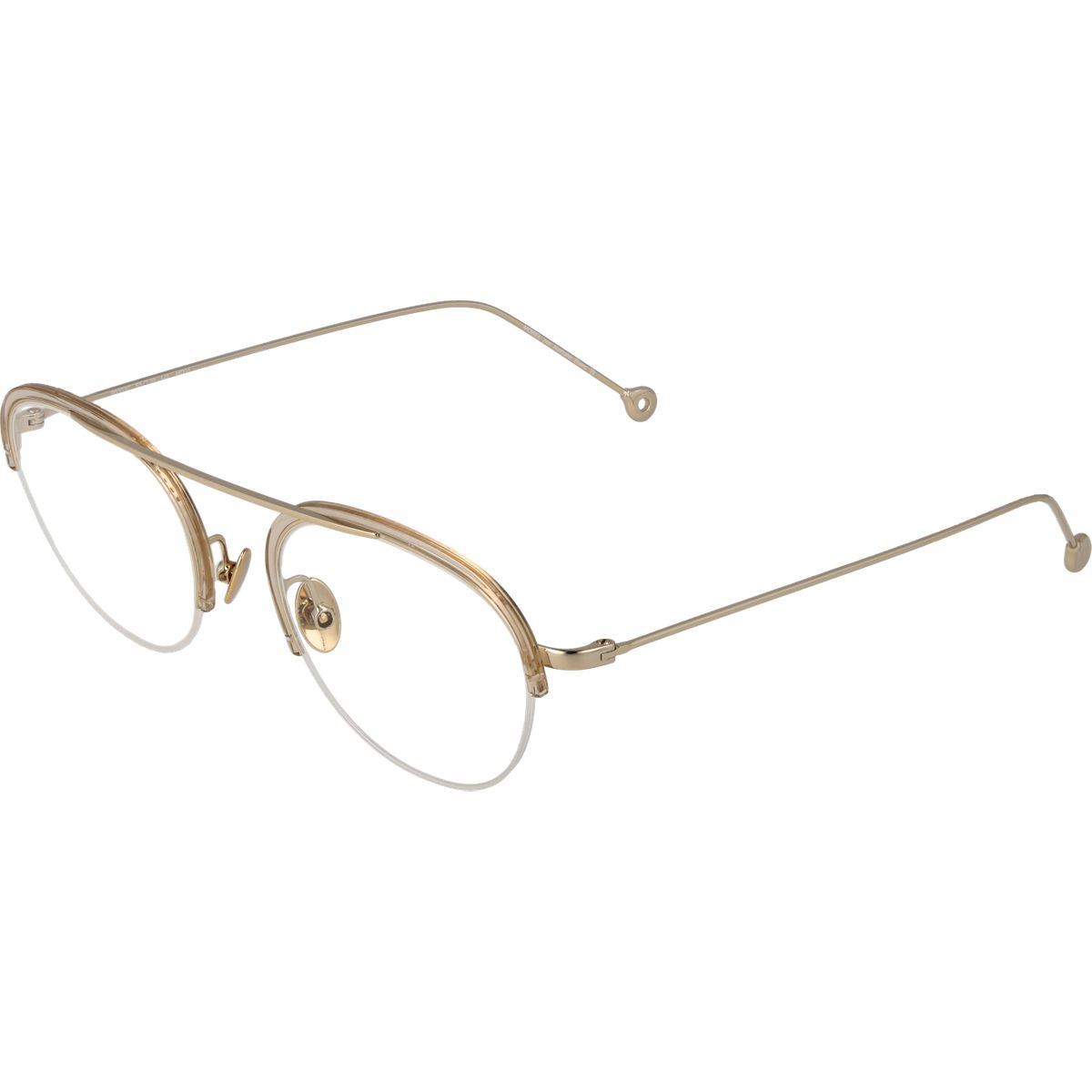 Runde goldene Metallbrille mit Halbrand