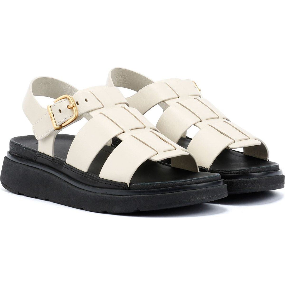 FitFlop GEN-FF Fisherman Damen Sandalen Aus Beige Leder