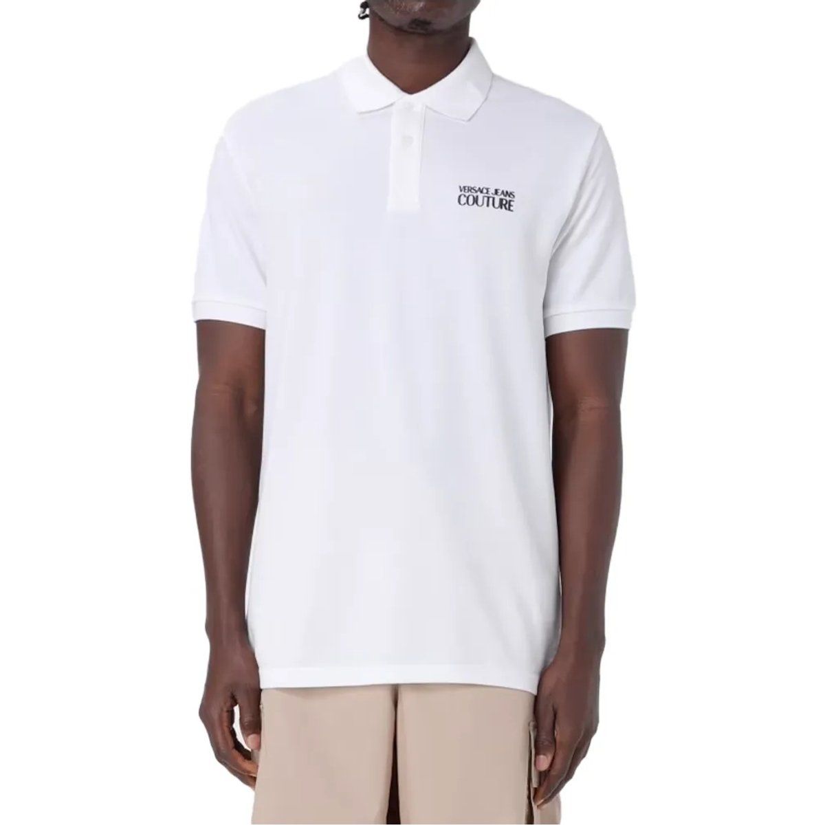 Herren Weißes Logo-Polohemd