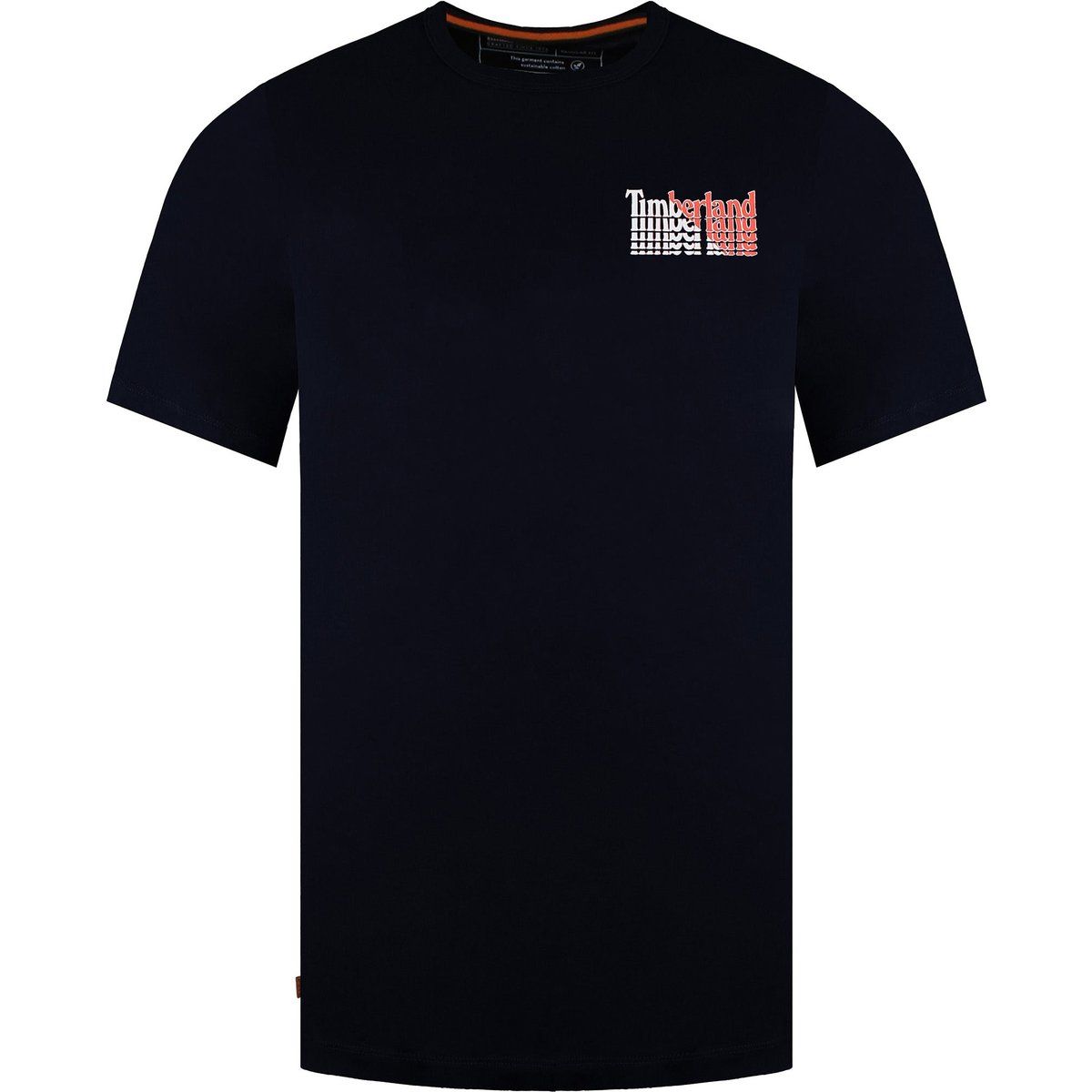 Marineblaues Baumwoll-T-Shirt mit Logo-Grafik