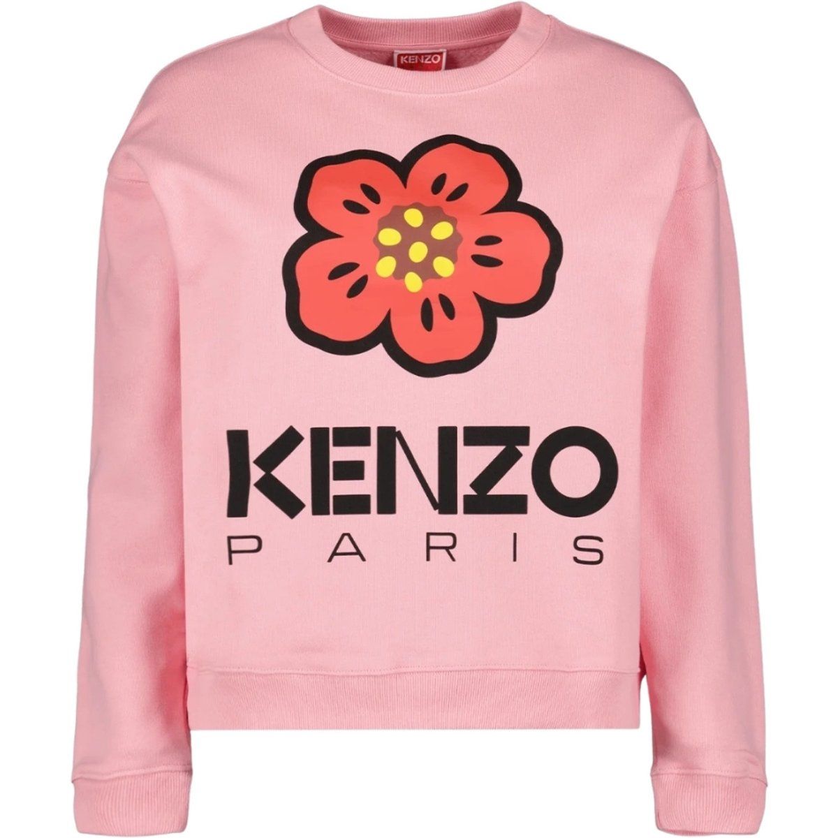 Sweatshirt mit Blumenlogo und Rundhalsausschnitt