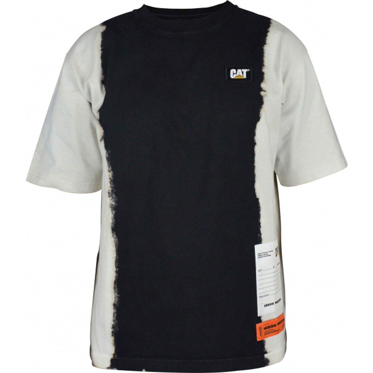 Zweifarbiges Baumwoll-T-Shirt mit Grafikprint