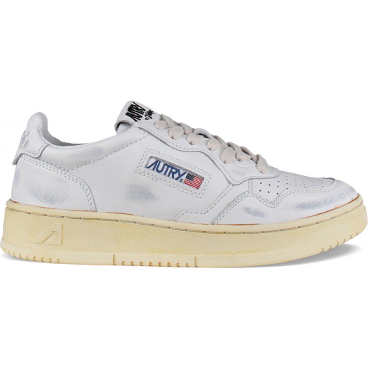Distressed-Leder Low-Top Sneaker