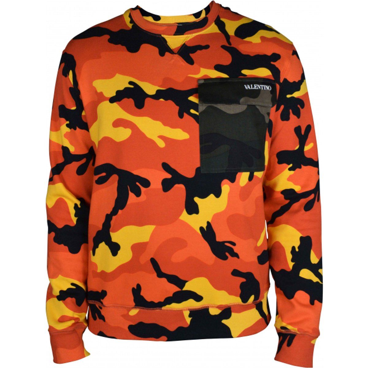 Baumwoll-Sweatshirt mit Camouflage-Muster