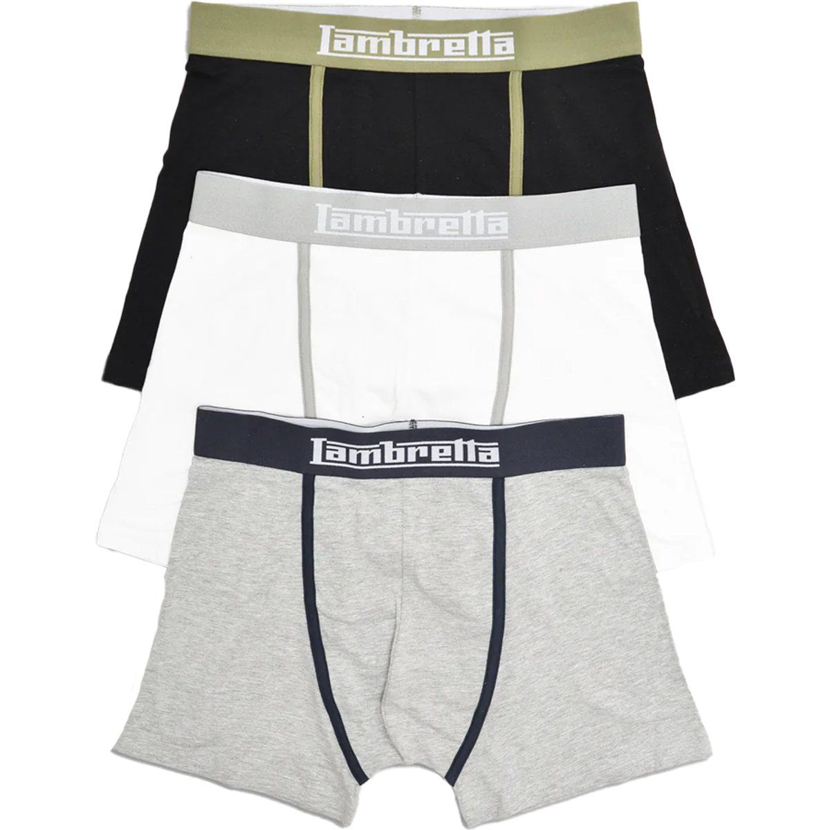 Lambretta - "Classic" Boxershorts für Herren(3er-Pack) (Schwarz/Grau/Weiß)