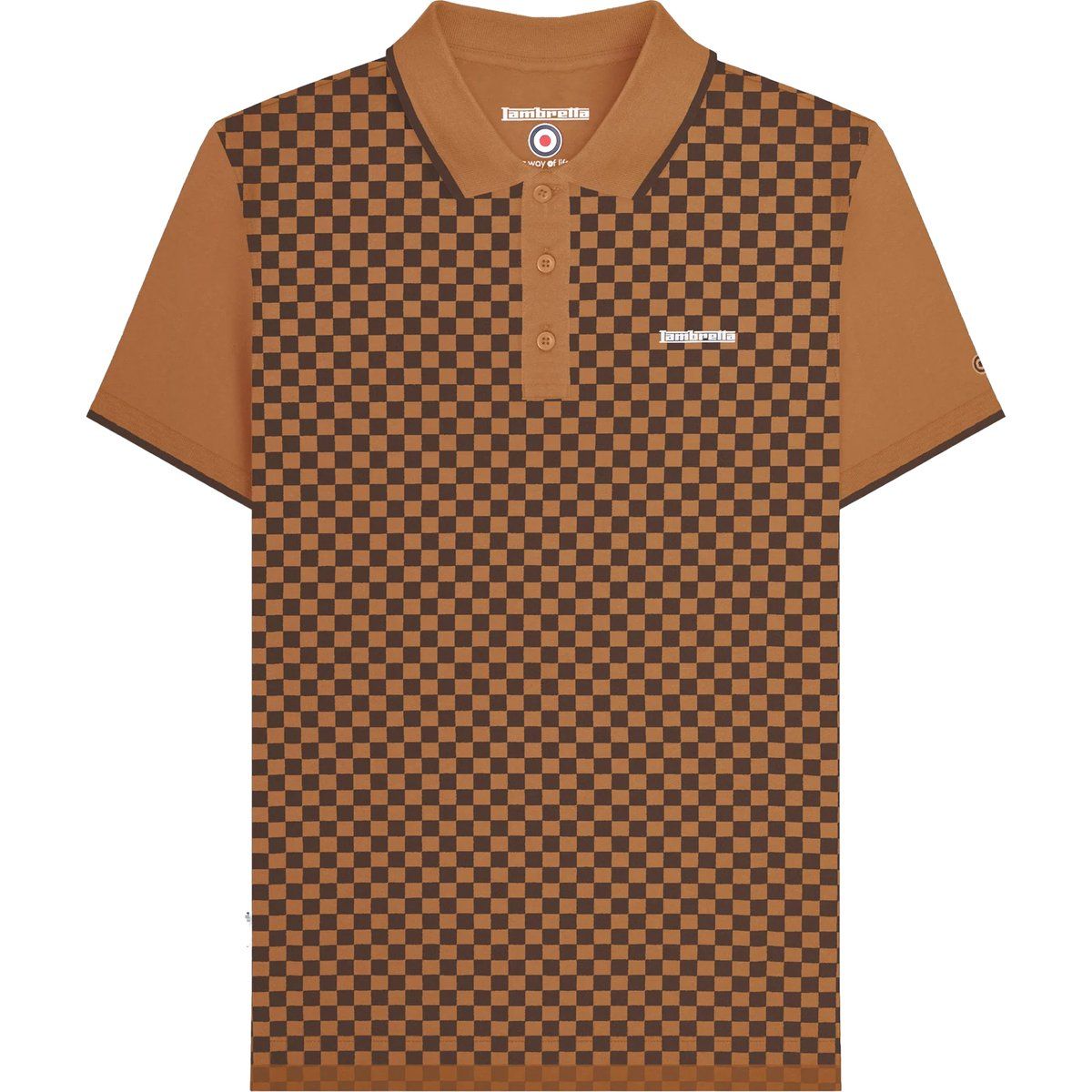 Kurzarm Poloshirt mit Schachbrettmuster