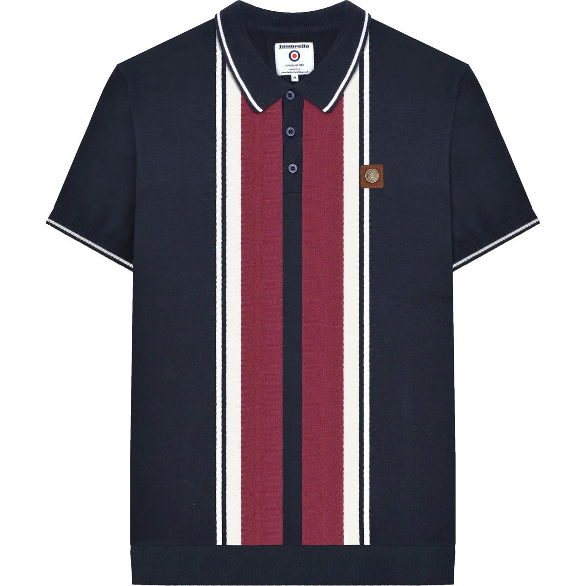 Gestreiftes Strick Polo Shirt mit kurzen Ärmeln
