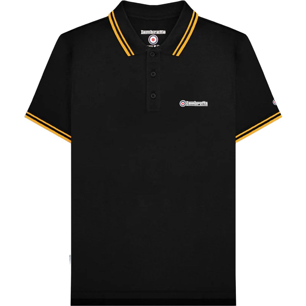 Klassisches schwarzes Poloshirt mit Bündchen