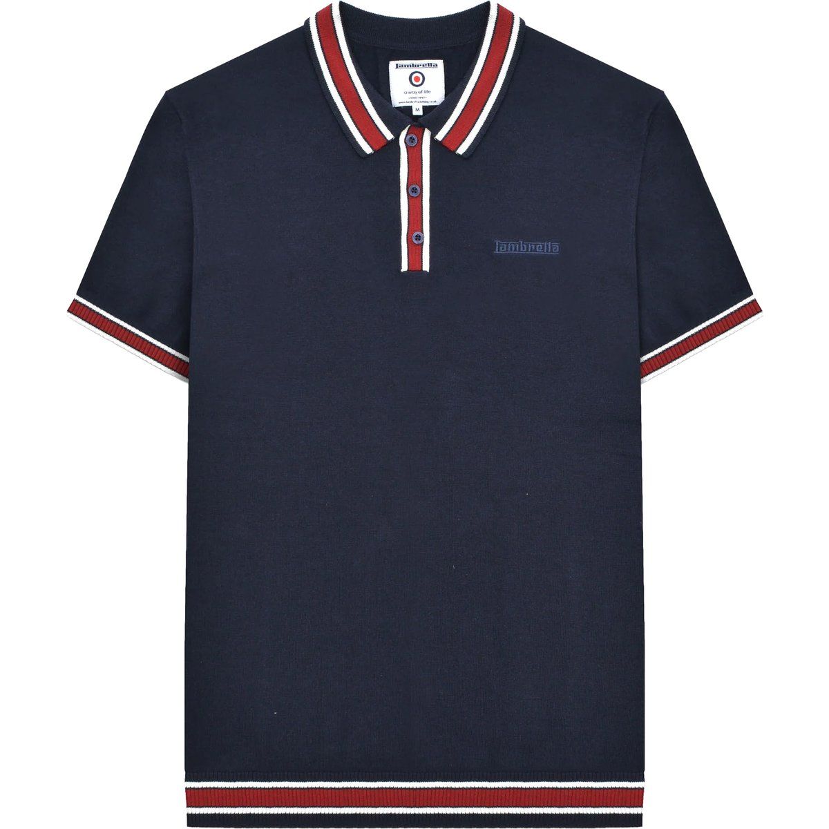Herren Poloshirt mit Streifenbesatz