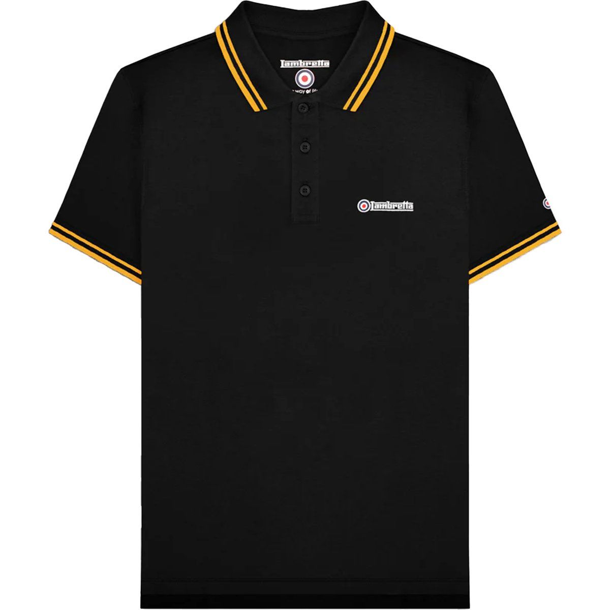Lambretta - "SS25" Poloshirt für Herren (Schwarz/Gold)
