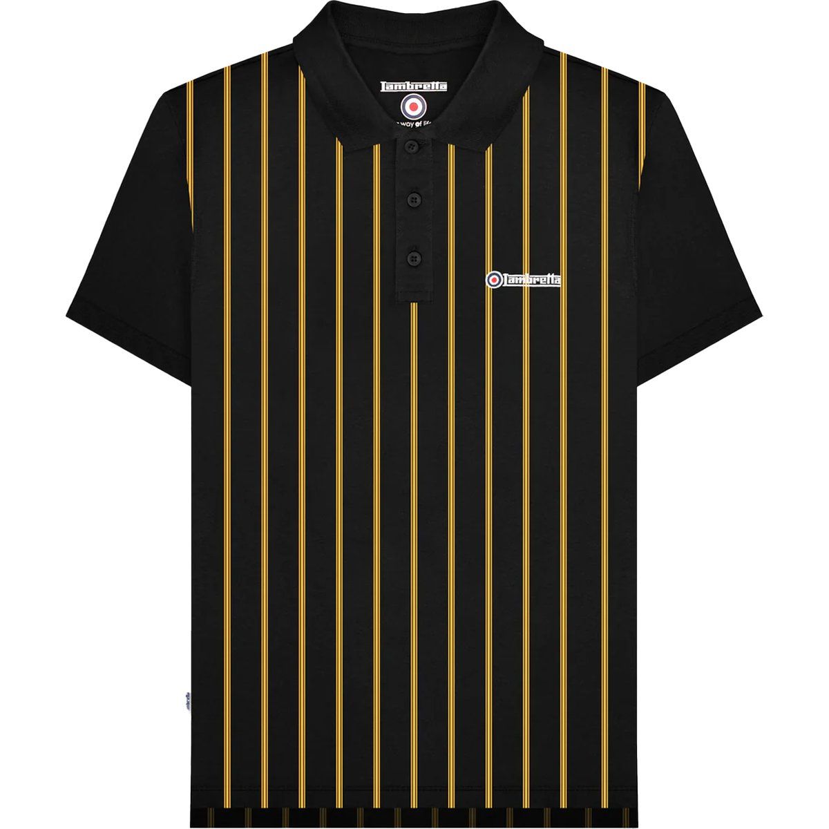 Lambretta - Poloshirt für Herren (Schwarz/Gold)