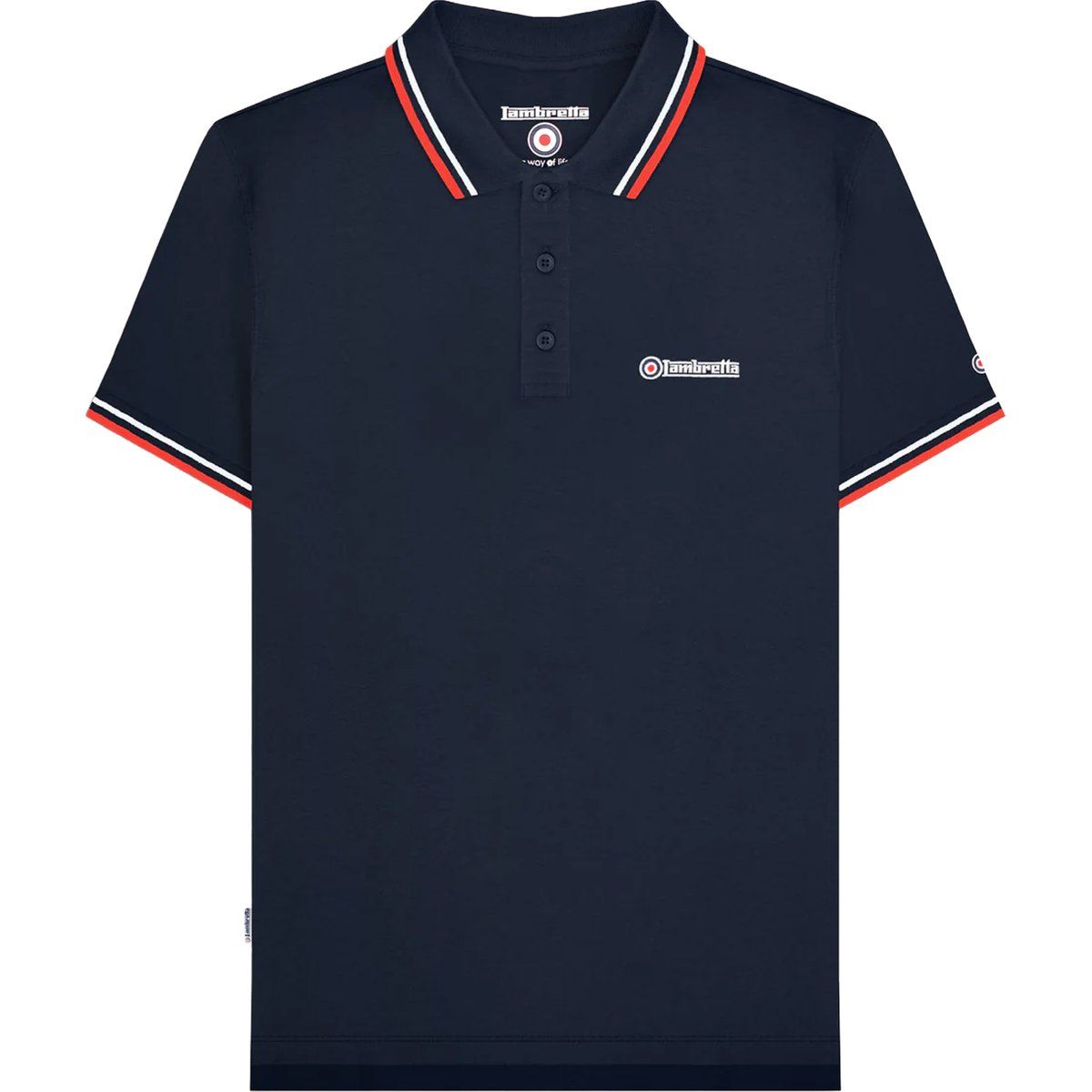 Herren Marineblaues Poloshirt mit Borte